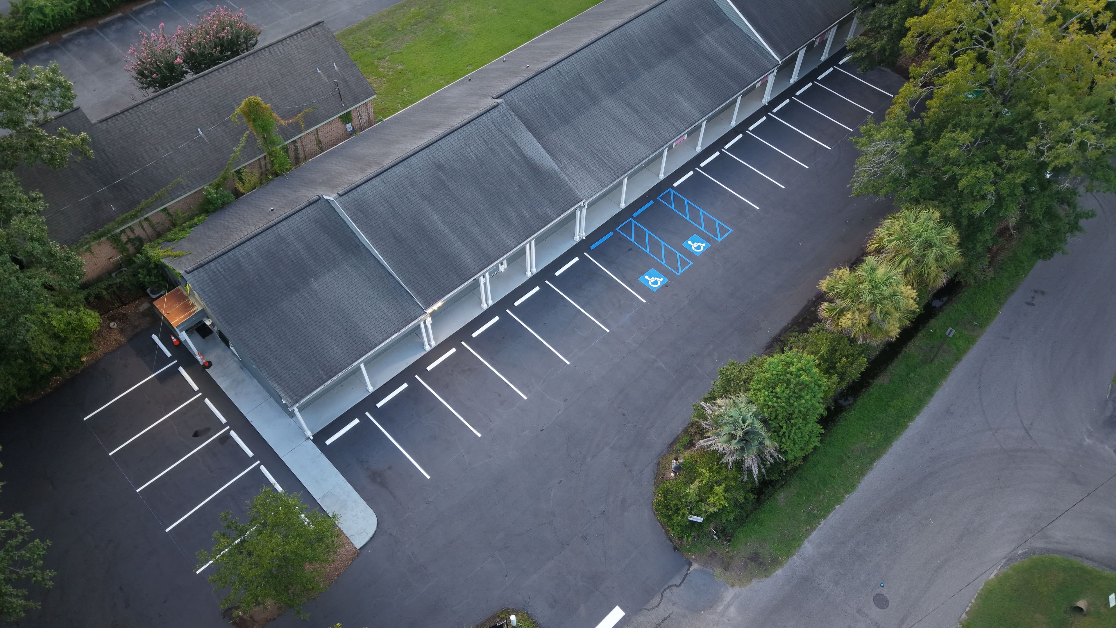 Project Parking Lot Seal Coat Crack Fill and Stripe in West Ashley image