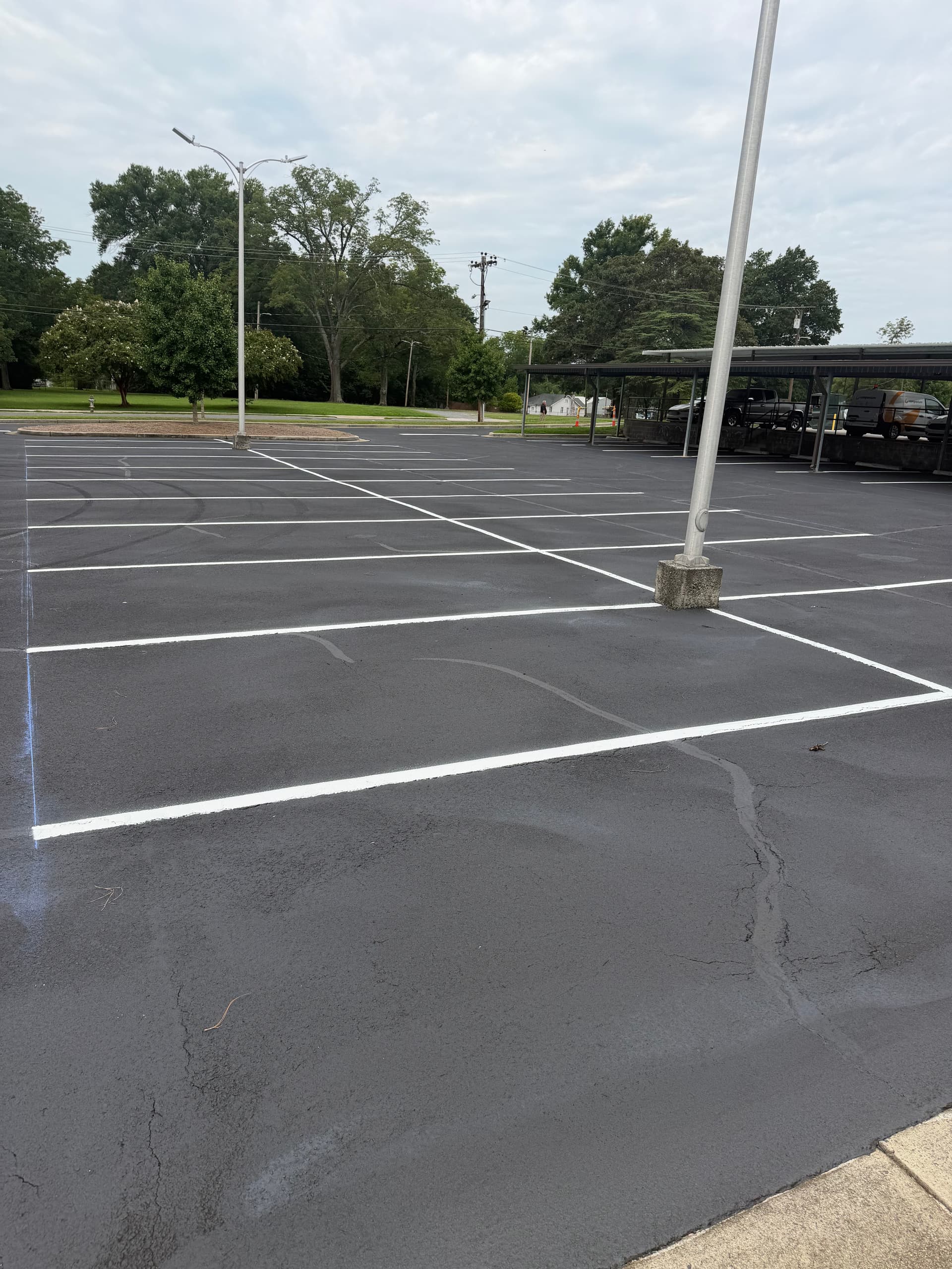 Gallery photos for Crack Sealing and Fresh Striping at Comporium HQ in Rock Hill: Image #1