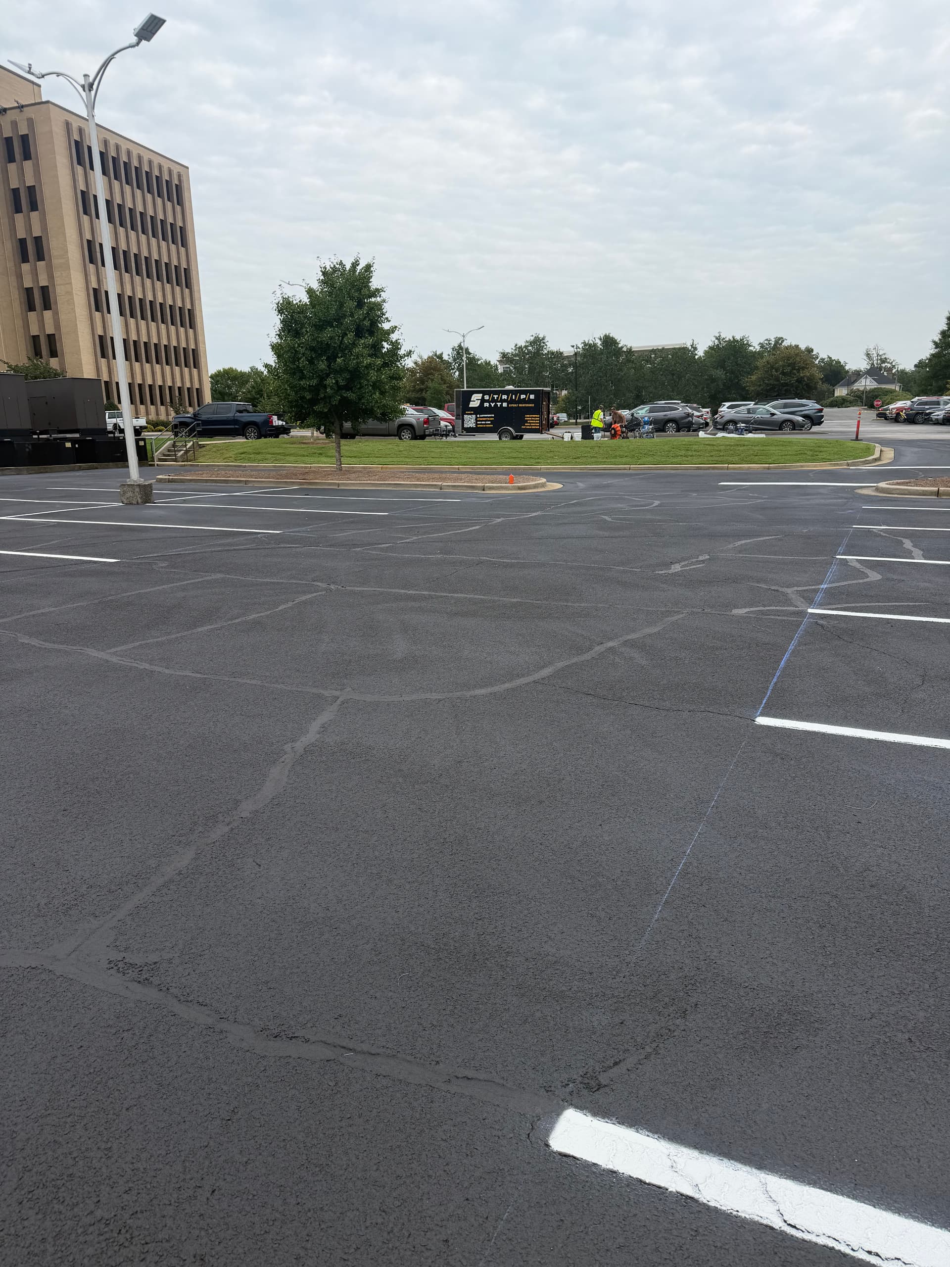 Gallery photos for Crack Sealing and Fresh Striping at Comporium HQ in Rock Hill: Image #6