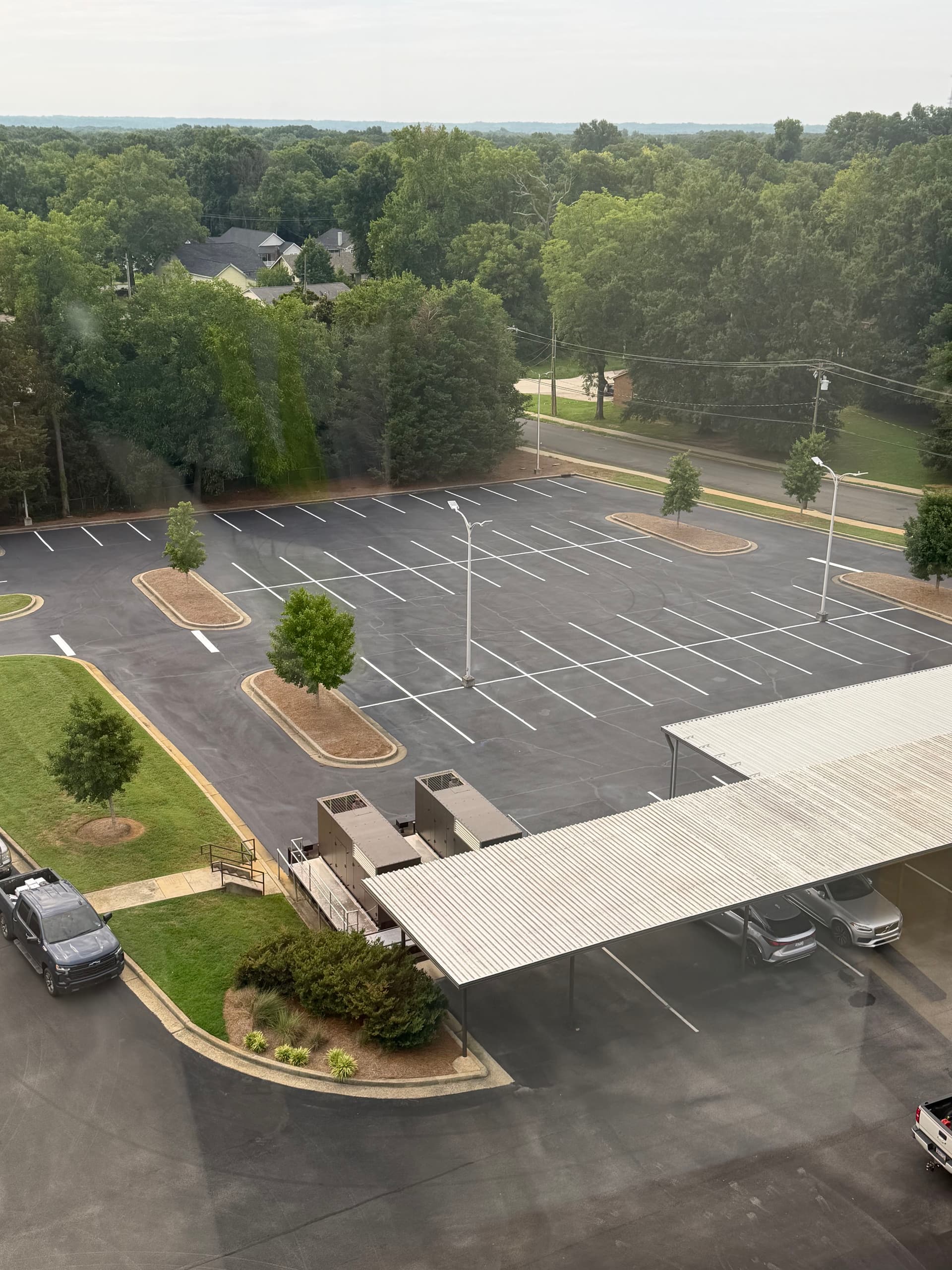 Crack Sealing and Fresh Striping at Comporium HQ in Rock Hill image